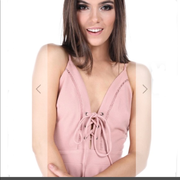 Tie Front A-line Crochet Insert Dress (Rose) NWT - Picture 2 of 6